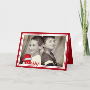 Cartes Pour Fêtes Annuelles Joyeux Noël mignon Whimsical Santa Claus Photo