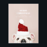 Cartes Pour Fêtes Annuelles Joyeux Noël. Mignonne chien. Père Noël animal<br><div class="desc">Carte postale de Noël avec chien mignon. Contactez-moi,  s'il vous plaît,  si vous avez besoin d'autres articles.</div>