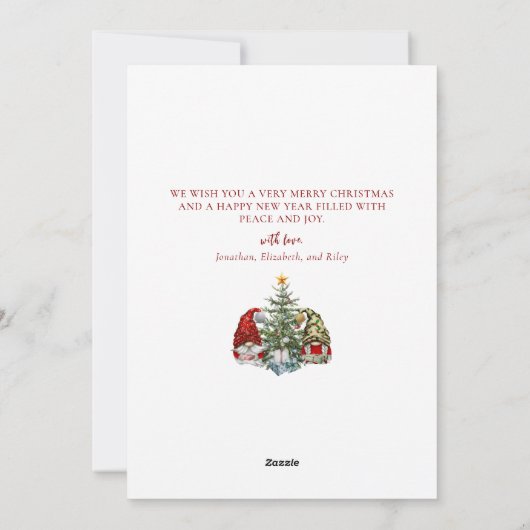 Cartes Pour Fêtes Annuelles Joyeux Noël mignonne Gnomes Pine Tree (Dos)