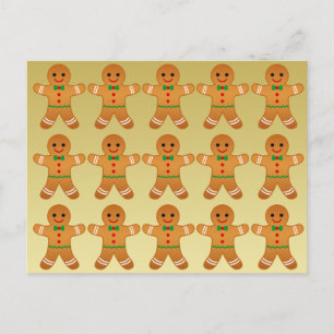 Cartes Pour Fêtes Annuelles Joyeux Noël, Mignonne pain d'épices Hommes - Faux
