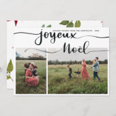 Cartes Pour Fêtes Annuelles Joyeux Noel Mini Script Photo de Noël (Devant / Derrière)