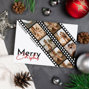 Cartes Pour Fêtes Annuelles Joyeux Noël Minimal Camera Collage Photo Film