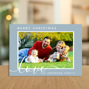 Cartes Pour Fêtes Annuelles Joyeux Noël Minimal Simple Photo de famille