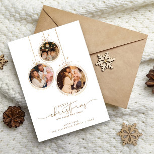 Cartes Pour Fêtes Annuelles Joyeux Noël minimaliste élégant pour la famille av