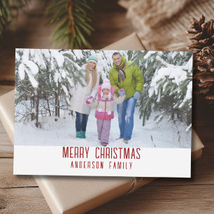 Cartes Pour Fêtes Annuelles Joyeux Noël minimaliste moderne Photo de famille