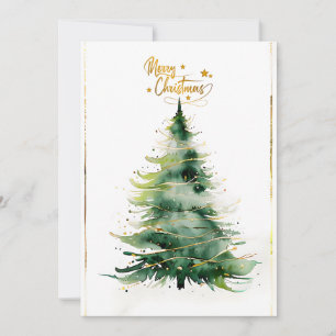 Cartes Pour Fêtes Annuelles Joyeux Noël minimaliste or et vert