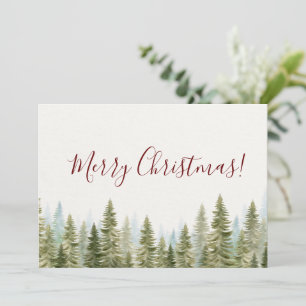 Cartes Pour Fêtes Annuelles Joyeux Noël minimaliste Pine Forest