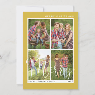 Cartes Pour Fêtes Annuelles Joyeux Noël Minimaliste Quatre Carrés Photo