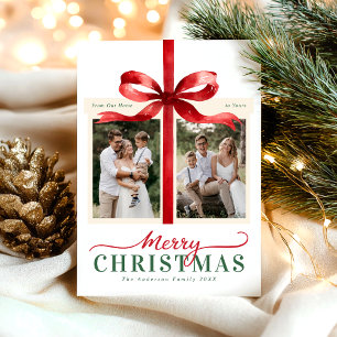 Cartes Pour Fêtes Annuelles Joyeux Noël Minimaliste Rouge Moderne