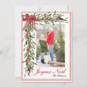 Cartes Pour Fêtes Annuelles Joyeux Noël Mistletoe Red Bow (Devant)