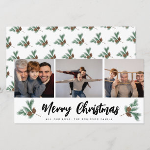 Cartes Pour Fêtes Annuelles Joyeux Noël moderne 3 Photo Collage