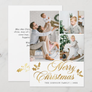Cartes Pour Fêtes Annuelles Joyeux Noël moderne 3 PHOTO Salutation