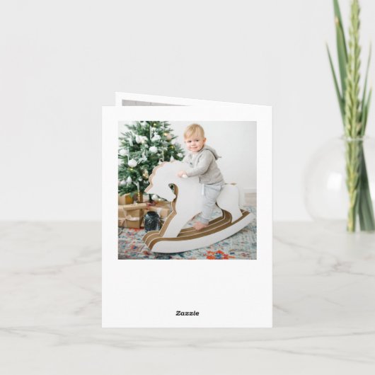 Cartes Pour Fêtes Annuelles Joyeux Noël moderne 3 PHOTO Salutation (Dos)