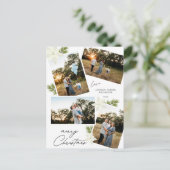 Cartes Pour Fêtes Annuelles Joyeux Noël moderne 4 photo Poinsettia (Debout devant)