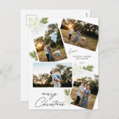 Cartes Pour Fêtes Annuelles Joyeux Noël moderne 4 photo Poinsettia (Devant / Derrière)