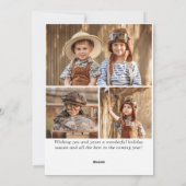 Cartes Pour Fêtes Annuelles Joyeux Noël moderne 4 PHOTO Salutation (Dos)