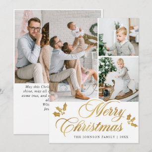 Cartes Pour Fêtes Annuelles Joyeux Noël moderne 4 PHOTO Salutation