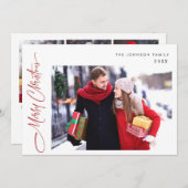 Cartes Pour Fêtes Annuelles Joyeux Noël moderne 4 PHOTO Salutation (Devant / Derrière)