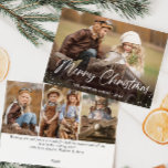 Cartes Pour Fêtes Annuelles Joyeux Noël moderne 4 PHOTO Salutation<br><div class="desc">Photographie moderne de Noël Greeting Holiday Card. Surprenez et apportez la joie à vos proches et rendez la fête inoubliable. Pour plus de personnalisation,  cliquez sur le lien "customiser plus" et utilisez notre outil de conception pour modifier ce modèle.</div>