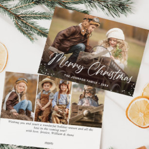 Cartes Pour Fêtes Annuelles Joyeux Noël moderne 4 PHOTO Salutation