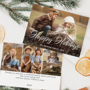Cartes Pour Fêtes Annuelles Joyeux Noël moderne 4 PHOTO Salutation