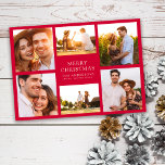 Cartes Pour Fêtes Annuelles Joyeux Noël moderne 6 photo Collage<br><div class="desc">Souhaitez à vos amis et à votre famille un Joyeux Noël avec cette carte de vacances multi-photo. Le dos a été laissé vide pour que vous écriviez un message à la main si vous le souhaitez.</div>