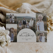 Cartes Pour Fêtes Annuelles Joyeux Noël moderne Boho Arch Multi Photo