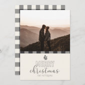 Cartes Pour Fêtes Annuelles Joyeux Noël moderne Buffalo Buffalo Plaid Card (Devant / Derrière)