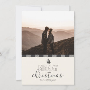 Cartes Pour Fêtes Annuelles Joyeux Noël moderne Buffalo Buffalo Plaid Card