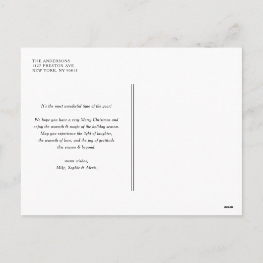 Cartes Pour Fêtes Annuelles Joyeux Noël Moderne Calligraphie Rouge (Dos)