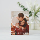 Cartes Pour Fêtes Annuelles joyeux noël moderne chic script photo (Debout devant)