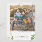 Cartes Pour Fêtes Annuelles Joyeux Noël Moderne Elegant Gold Script Photo (Dos)