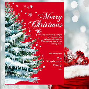 Cartes Pour Fêtes Annuelles Joyeux Noël moderne Élégant Script Doigt Neige