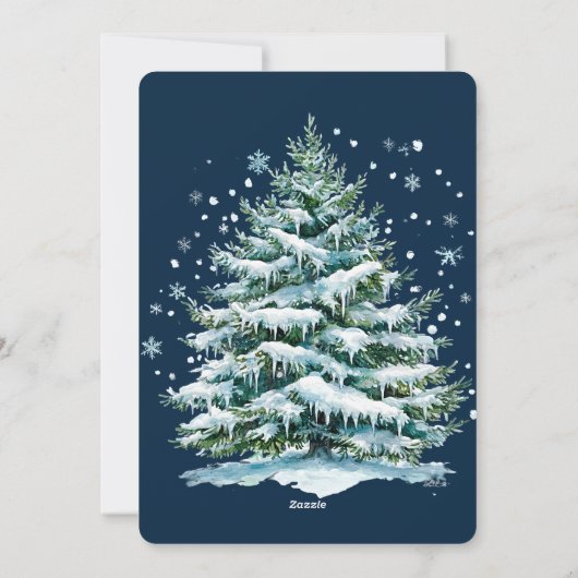 Cartes Pour Fêtes Annuelles Joyeux Noël moderne Élégant Script Doigt Neige (Dos)