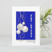 Cartes Pour Fêtes Annuelles Joyeux Noël moderne en bleu et blanc (Debout devant)