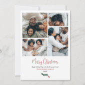 Cartes Pour Fêtes Annuelles Joyeux Noël moderne famille de script 5 photos (Devant)