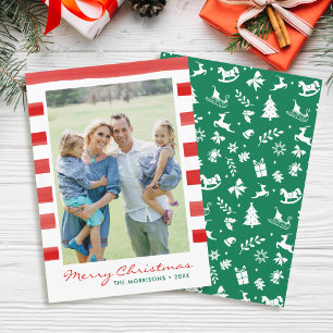 Cartes Pour Fêtes Annuelles Joyeux Noël moderne Famille Photo Holiday