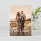 Cartes Pour Fêtes Annuelles Joyeux Noël moderne Famille Photo plaid Tartan (Debout devant)