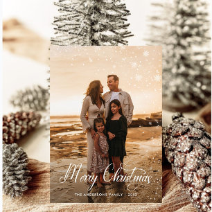Cartes Pour Fêtes Annuelles Joyeux Noël moderne Famille Photo plaid Tartan