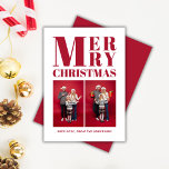 Cartes Pour Fêtes Annuelles Joyeux Noël moderne Famille rouge 2 Photo Collage<br><div class="desc">Joyeux Noël moderne Rouge Famille 2 Photo Collage Carte de vacances. Personnalisez-le avec vos photos et message personnalisé pour une touche spéciale. Pour des résultats optimisés, choisissez gentiment des photos avec les mêmes proportions : 6X4. Remarque : ces photos sont des espaces réservés, à partir de freepik.com. Si vous avez...</div>