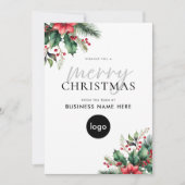 Cartes Pour Fêtes Annuelles Joyeux Noël Moderne Floral Business (Devant)