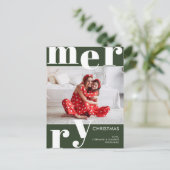 Cartes Pour Fêtes Annuelles Joyeux Noël moderne Forêt verte (Debout devant)