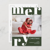 Cartes Pour Fêtes Annuelles Joyeux Noël moderne Forêt verte (Devant / Derrière)