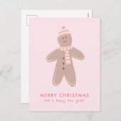 Cartes Pour Fêtes Annuelles Joyeux Noël moderne Homme en pain d'épices (Devant / Derrière)