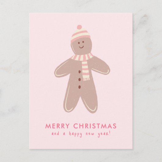 Cartes Pour Fêtes Annuelles Joyeux Noël moderne Homme en pain d'épices (Devant)