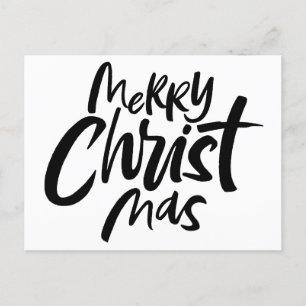 Cartes Pour Fêtes Annuelles Joyeux Noël moderne Lettres Christ chrétien