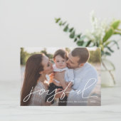 Cartes Pour Fêtes Annuelles Joyeux Noël moderne manuscrit Script photo (Debout devant)
