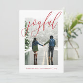 Cartes Pour Fêtes Annuelles Joyeux Noël moderne manuscrit Script photo H (Debout devant)