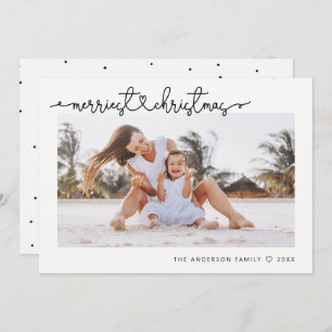 Cartes Pour Fêtes Annuelles Joyeux Noël Moderne Mini Script Photo