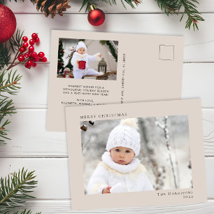 Cartes Pour Fêtes Annuelles Joyeux Noël Moderne Minimaliste Taupe Photo